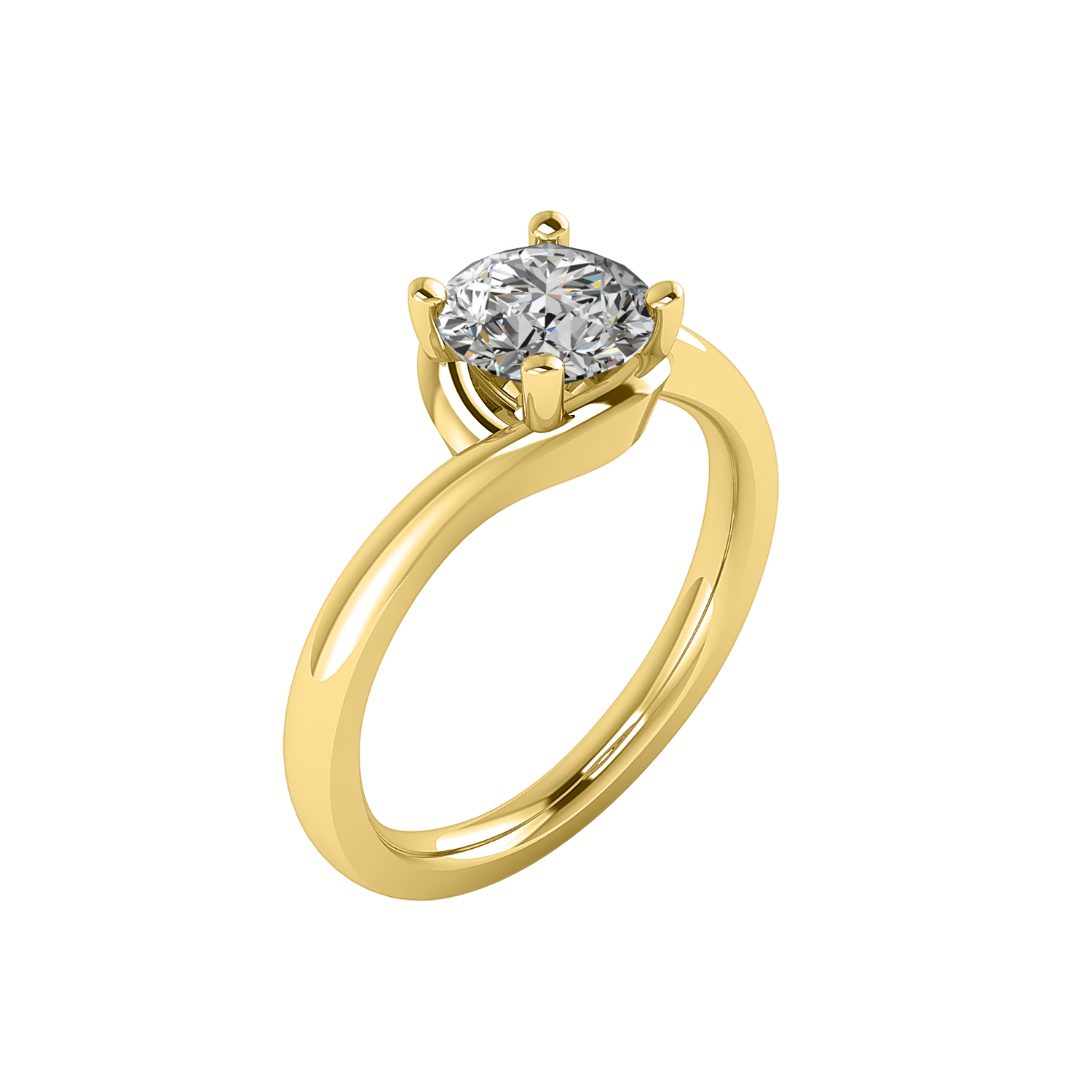 Evelyn Bypass Solitaire Engagement Ring